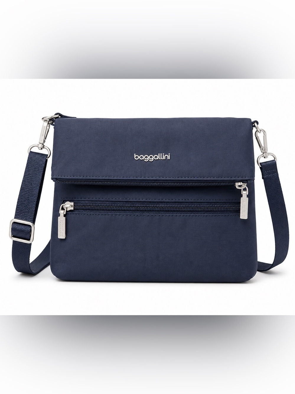 Baggallini Navy Crossbody Bag with Silver Hardware